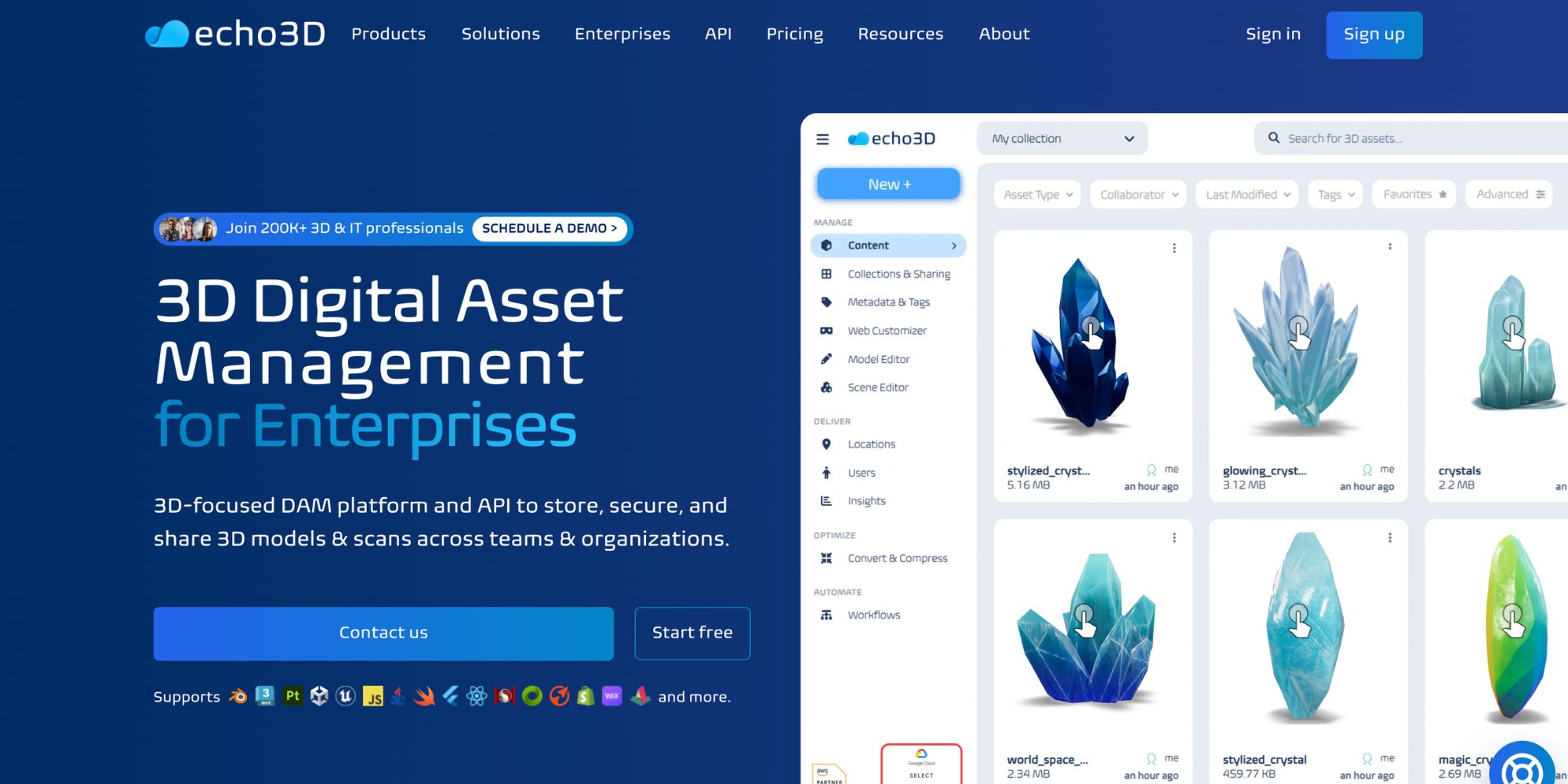 echo3D website